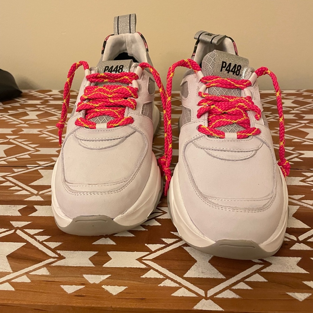 P448 Luke Sneakers in White/Leopard - Picture 3 of 6